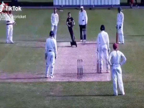 man drive Scooter on pitch During live Cricket Match Video Goes Viral