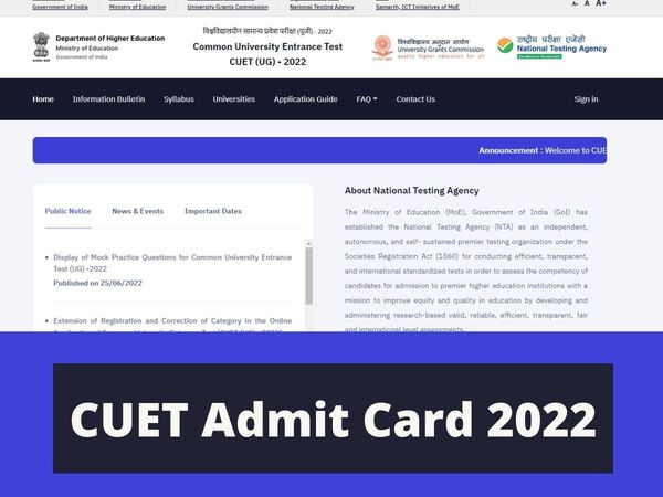 CUET Admit Card 2022: Common University Entrance Test Undergraduate to be released soon at official website cuet.samarth.ac.in