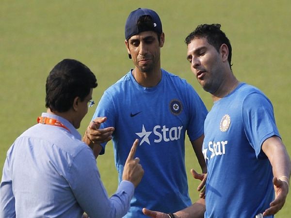 Yuvraj Singh with Sourav Ganguly