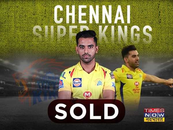 Deepak Chahar purchased by CSK in IPL 2022 Auction