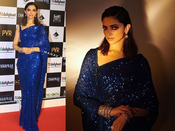 Deepika Padukone saree look at Chhapaak screening