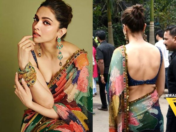 Deepika Padukone in multi coloured saree