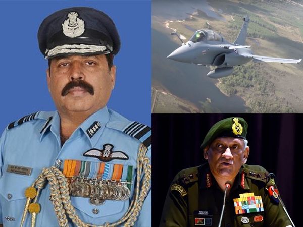 CDS Bipin Rawat and Air Chief RKs. Bhadauria