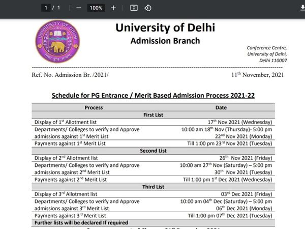  du pg first merit list