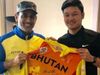 Mikyo Dorji with MS Dhoni