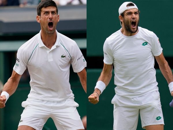 Novak Djokovic and Matteo Berrettini in Wimbledon 2021 Final