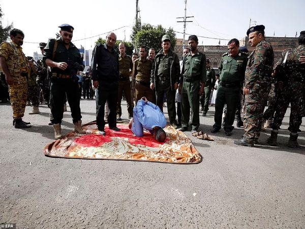 Child killers led to a public square and shot dead by an executioner with an AK-47 in front of public in Yemen