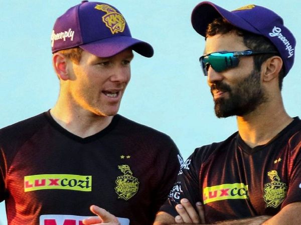 Eoin Morgan and Dinesh Karthik