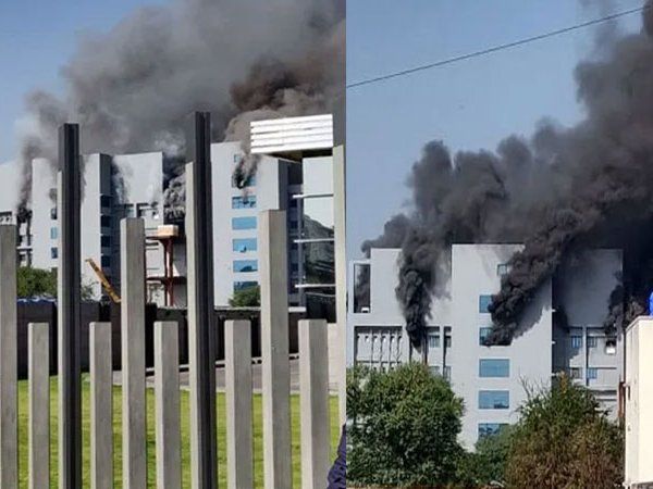 Fire in Serum Institute building pune corona vaccine Covishield fire engines arrived