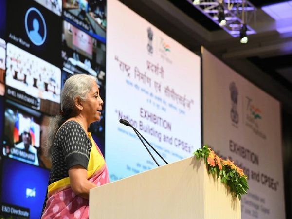 Finance Minister Nirmala Sitharaman at launch of an exhibition on Nation Building & CPSEs