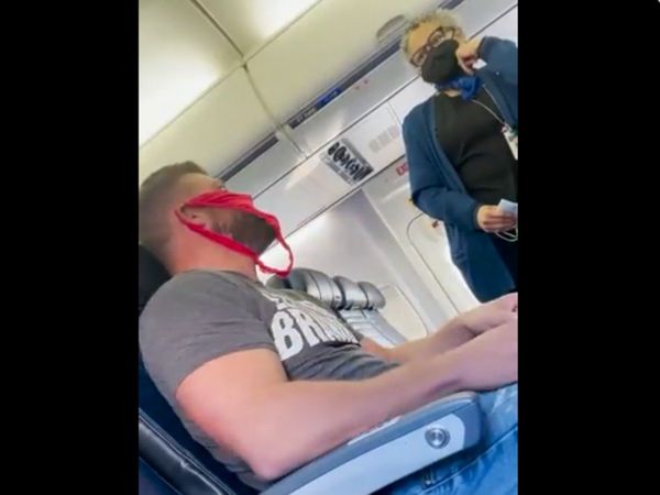  Viral video Man thrown off flight for wearing thong as face mask Funny Viral Video