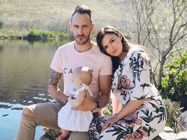 Faf du plessis with his wife