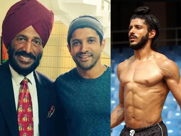 Farhan Akhtar with Milkha Singh