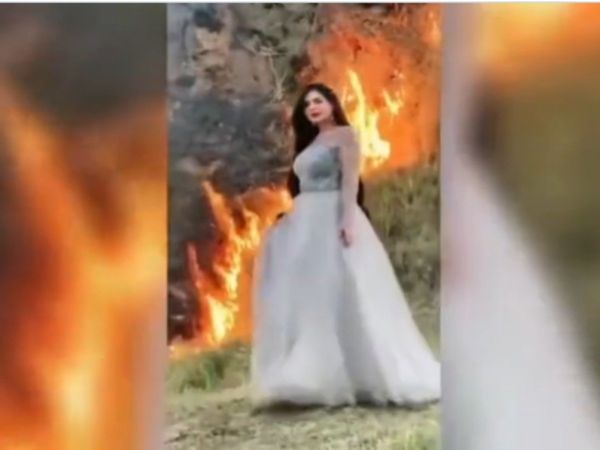Viral Video Woman set fire to forest to make video 
