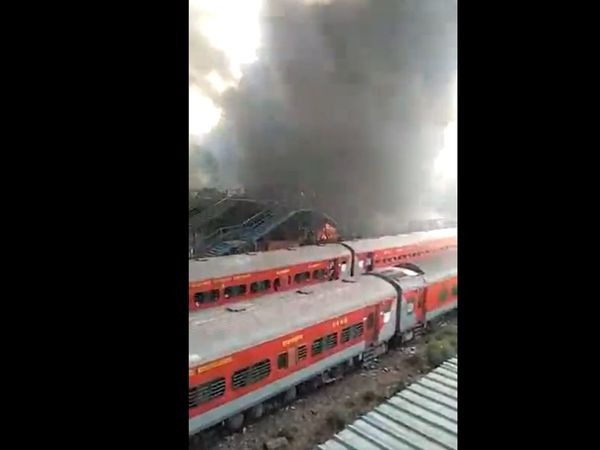 Fire breaks out in railway godown near Pratap Nagar metro station in Delhi