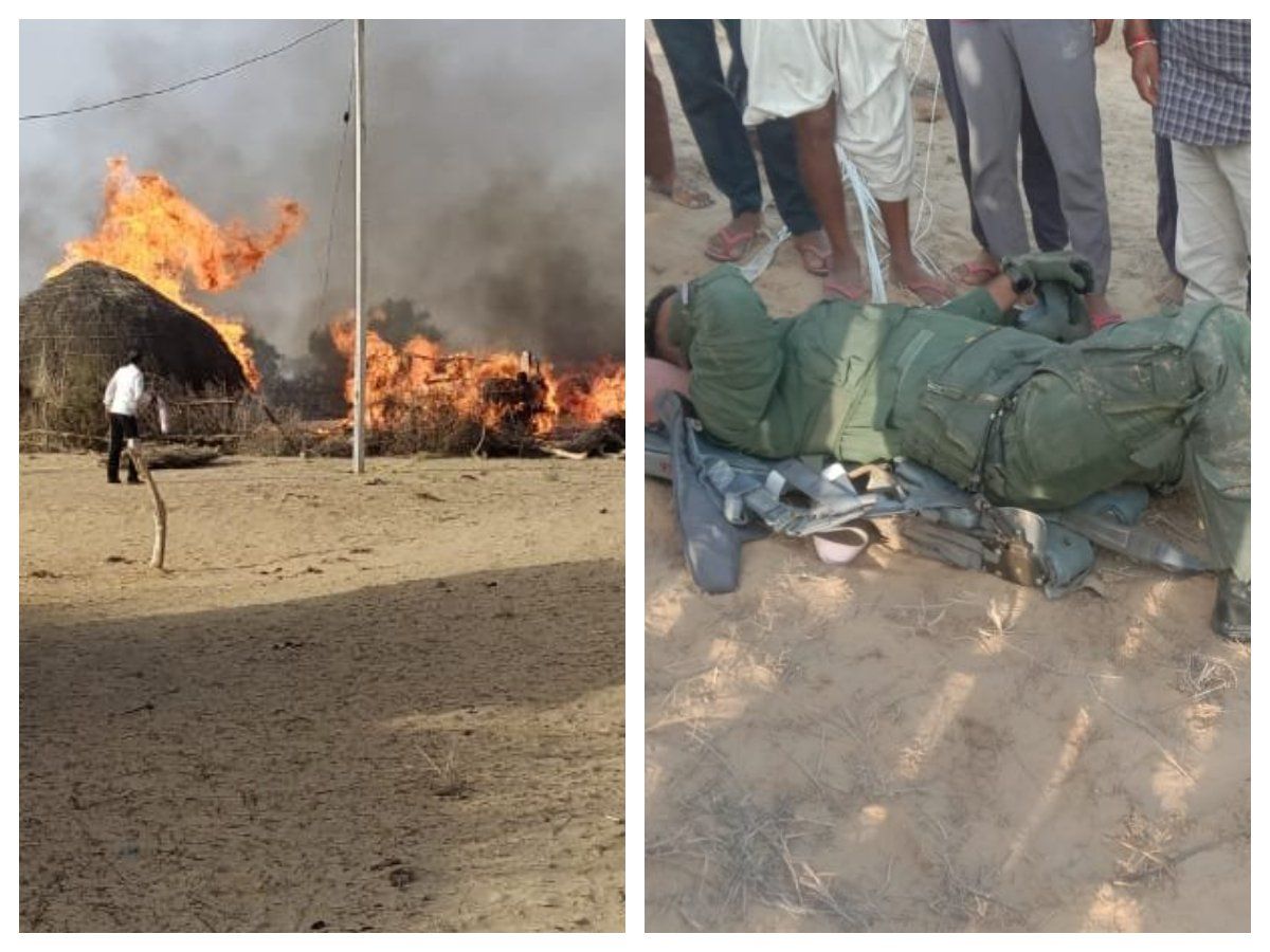 MiG plane crash: राजस्थान के बाड़मेर में मिग विमान क्रैश, पायलट ने खुद को बचाया
