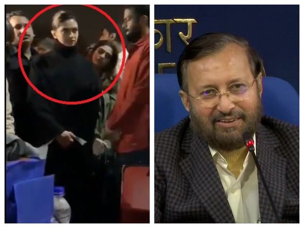 Deepika Padukone and Prakash Javadekar,