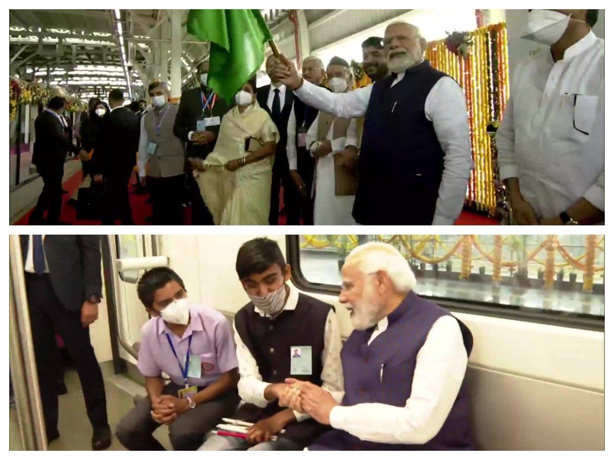 पीएम मोदी ने किया पुणे मेट्रो रेल परियोजना का उद्घाटन, टिकट खरीद यात्रा की, छत्रपति शिवाजी की मूर्ति का भी अनावरण किया