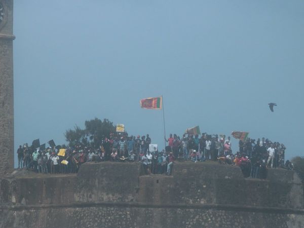 Sri Lanka Crisis Protesters entered the stadium demonstrated during the Sri Lanka Australia match