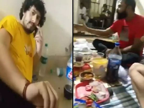 Gangsters Rahul Kala and Naveen Bali are seen enjoying liquor, snacks inside police lock-up in Mandoli jail Delhi