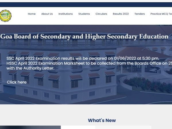 Goa Board 10th result 2022