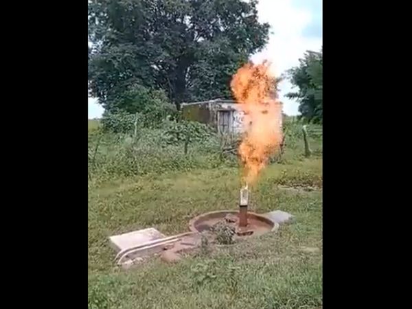 Fire and water coming out of hand pump at the same time Video goes Viral