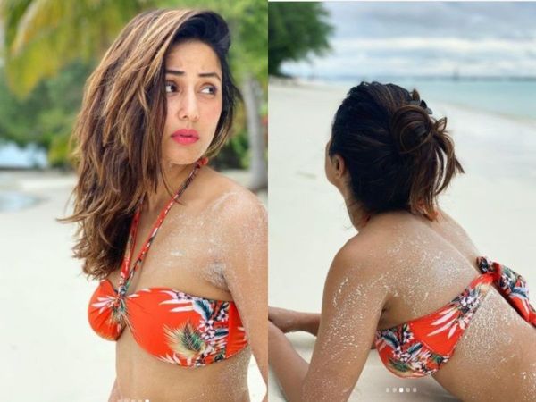 Hina Khan in Bikini on Maldives Beach