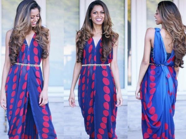 Drape saree as dress or gown