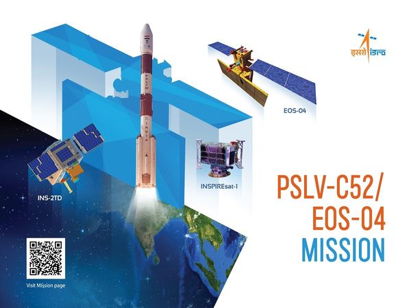 Indian Space Research Organisation ISRO launches PSLV-C52/EOS-04 from Sriharikota 