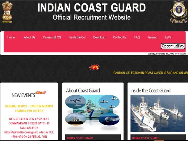 Indian Coast Guard Recruitment 2022