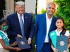 Shravya Annapareddy with Donald Trump and father Reddy Vijay