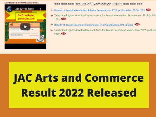 JAC Jharkhand Board 12th Arts, Commerce Result 2022 Declared on www.jacresults.com, jac.nic.in, jac.jharkhand.gov.in, See pass percentage here