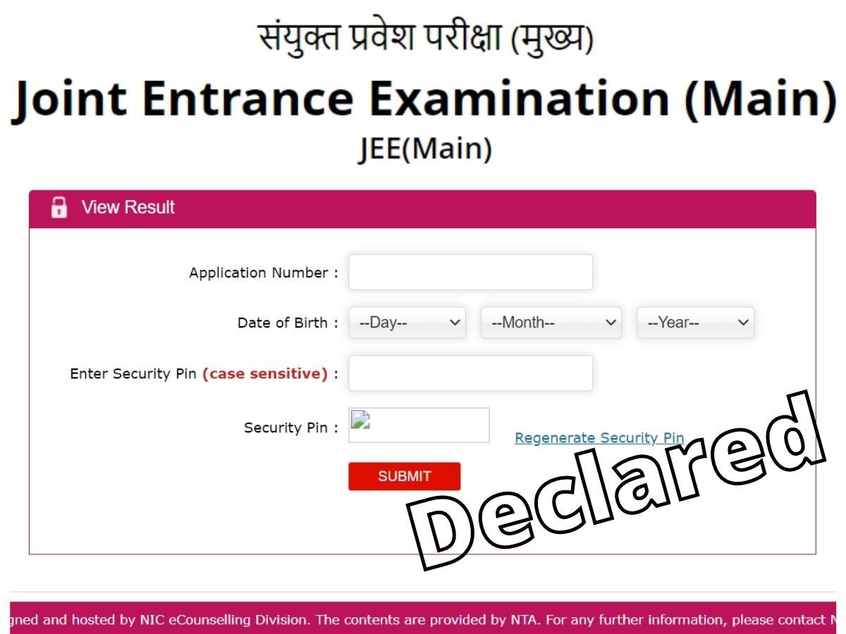 JEE Main Result 2022 Session 1 Direct Link At Www.jeemain.nta.nic.in ...