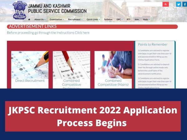 JKPSC Recruitment 2022 application process begins today at official website jkpsc.nic.in, know application fees and how to apply