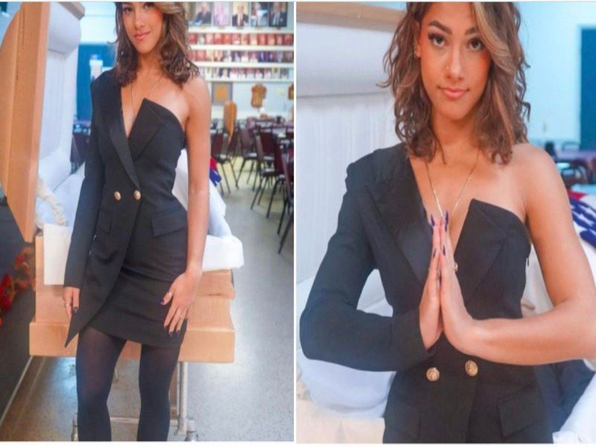 Instagram Model Photoshoot in front of father At His Funeral Dead Body