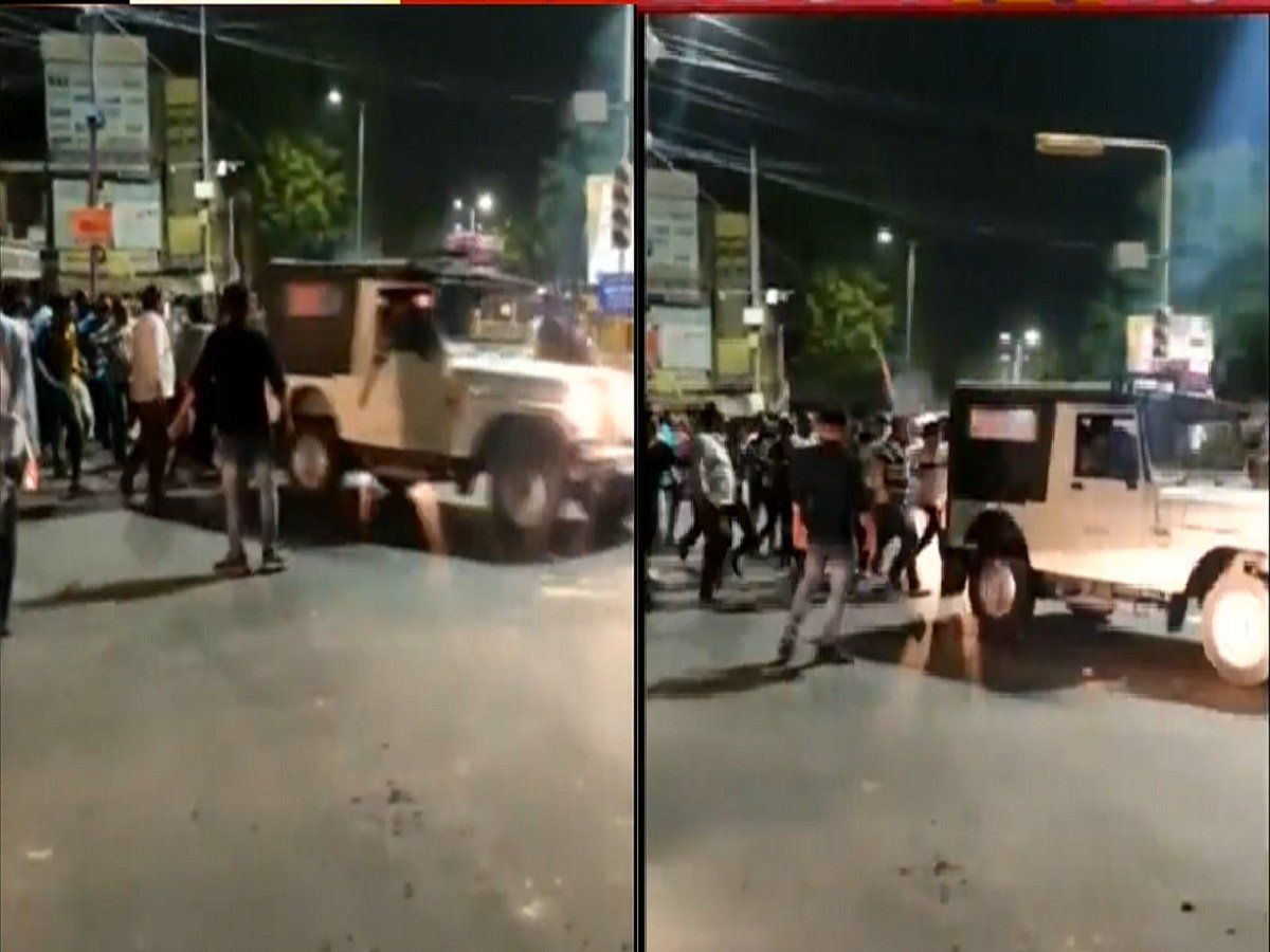 Jodhpur हिंसा का नया वीडियो आया सामने, उल्टे पैर भागे पुलिसकर्मी और उनकी जीप दौड़ाते नजर आए दंगाई