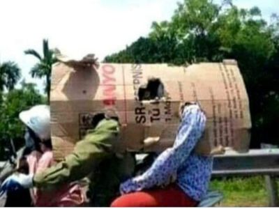 Funny Photo Man avoid the heat With Unique Way jugaad Photo Goes Viral Funny Photo Man avoid the heat With Unique Way jugaad Photo Goes Viral