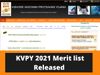 Indian Institute of Science released KVPY 2021 Merit list today on official website kvpy.iisc.ernet.in, know how to check