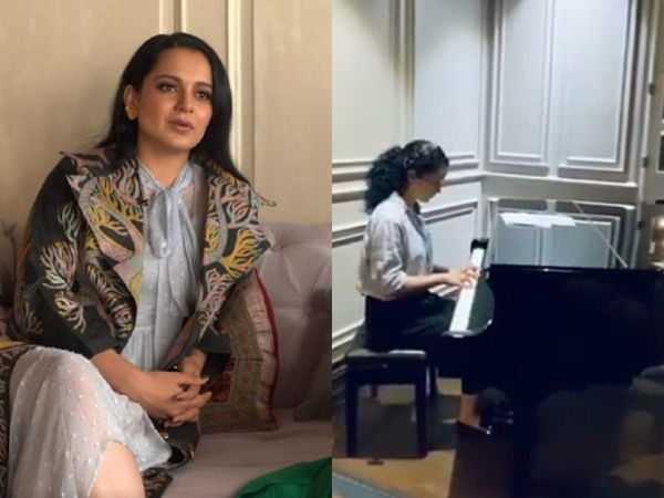 Kangana Ranaut seen playing piano