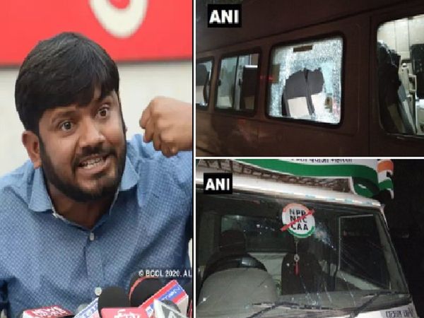Bihar Kanhaiya Kumar injured after stones were pelted at his convoy in Supaul