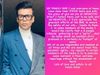 Karan Johar statement on his party