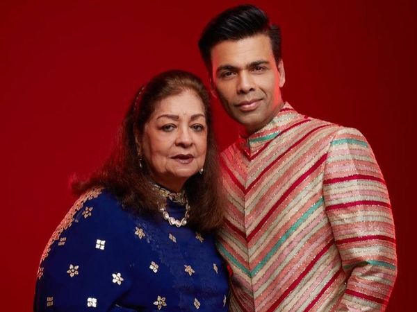 Karan Johar with mother Hiroo Johar