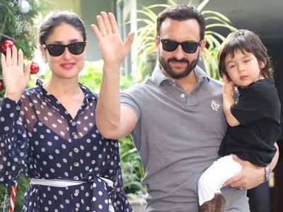 Kareena Kapoor Khan with Husband Saif Ali Khan and Son Taimur Ali Khan