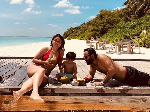 Kareena Kapoor with Saif and Taimur