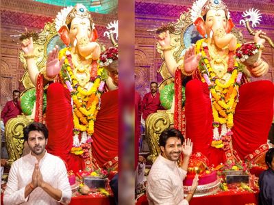 Kartik Aaryan visits Lalbaugcha Raja Kartik Aaryan visits Lalbaugcha Raja