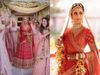 katrina kaif walks down the aisle with her sisters see here pictures, katrina kaif made her entry in canopy wearing red lehenga