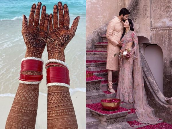 katrina kaif shares her first mehendi photo from her honeymoon destination, katrina kaif shares her first mehendi and laal chuda picture