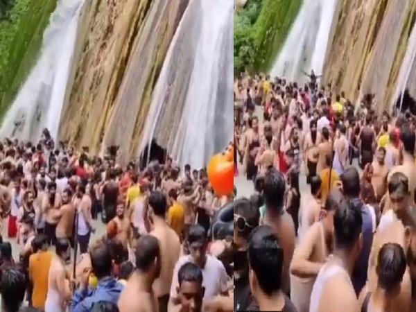 Maskless tourists throng Kempty Falls in Mussoorie, WATCH viral video