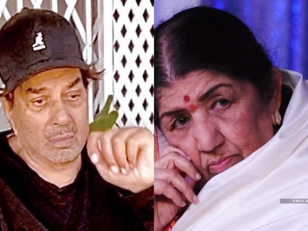Lata Mangeshkar and Dharmendra