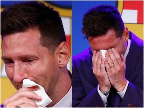 Lionel Messi cried during FC Barcelona farewell